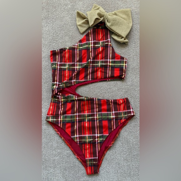 Beach Riot - Celine Holiday Plaid - One Piece Swimsuit - Picture 7 of 12